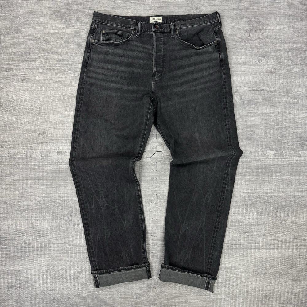 Todd Snyder Men 34x32 (34x30) Selvedge Denim Jeans Straight Fit Light Wash Black